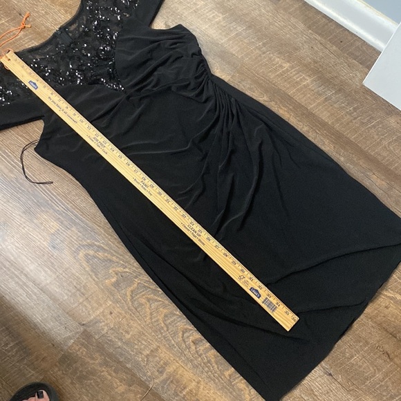 ENFOCUS STUDIOS LACE AND SEQUIN TOP FULL BACK ZIPPER SHORT SLEEVE DRESS SZ 16 - Picture 15 of 15